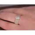 Inel din aur galben 14k și aur alb 18k decorat cu un spectaculos diamant natural 1 CT VVS2 